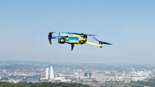 Basel BS - Die Kantonspolizei Basel-Stadt testet den Einsatz von Drohnen