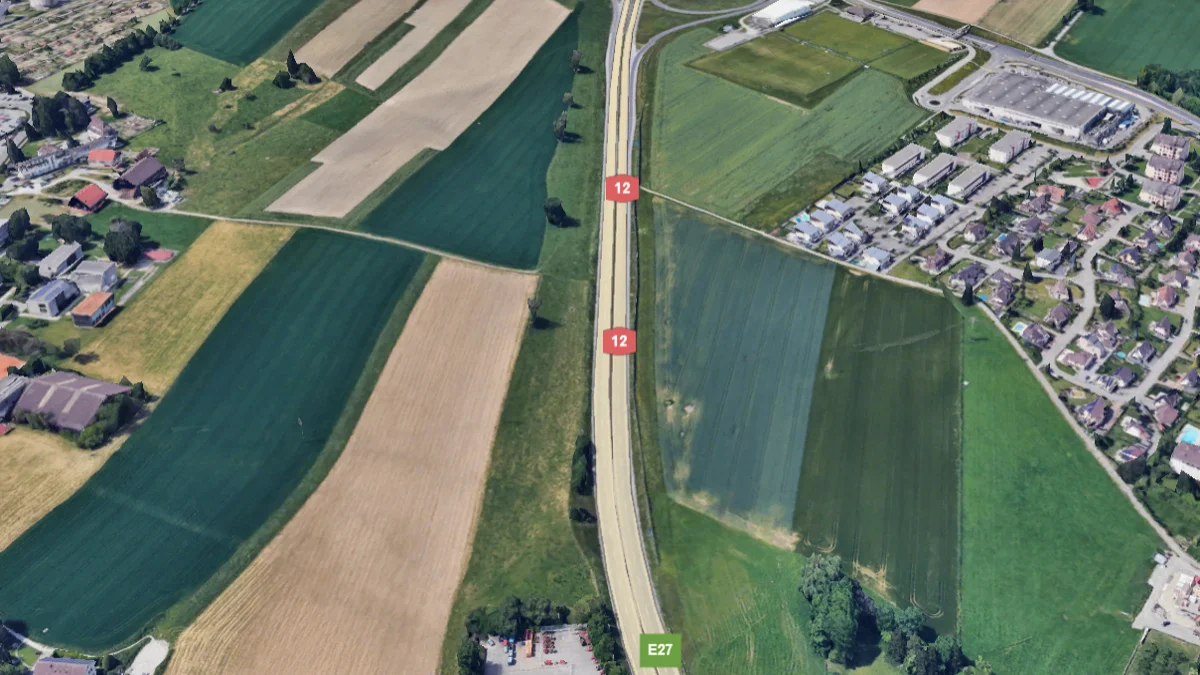 A12 bei Bulle FR: Erdrutschgefahr auf dem Standstreifen