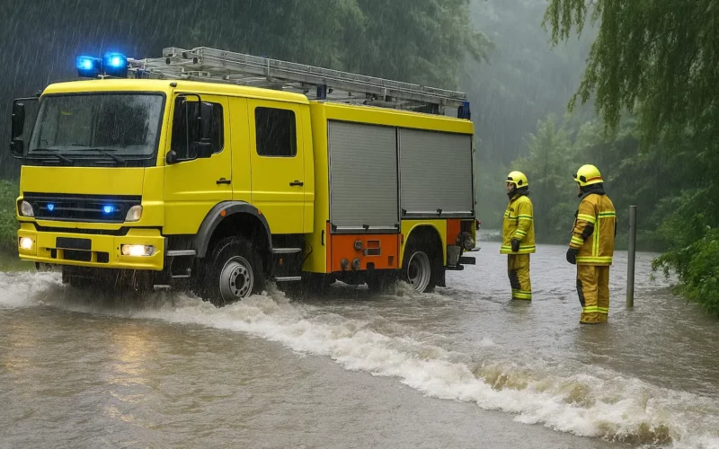 Wiener Neustadt (A): 125 Einsatzstellen nach Unwetter – Feuerwehren im Dauereinsatz