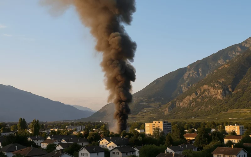 Starke Rauchentwicklung bei Brand in Sion VS – Warnung für Bevölkerung