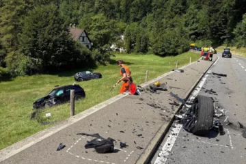 Hirzel ZH: Fünf Verletzte bei Frontal-Kollision in Juborkurve