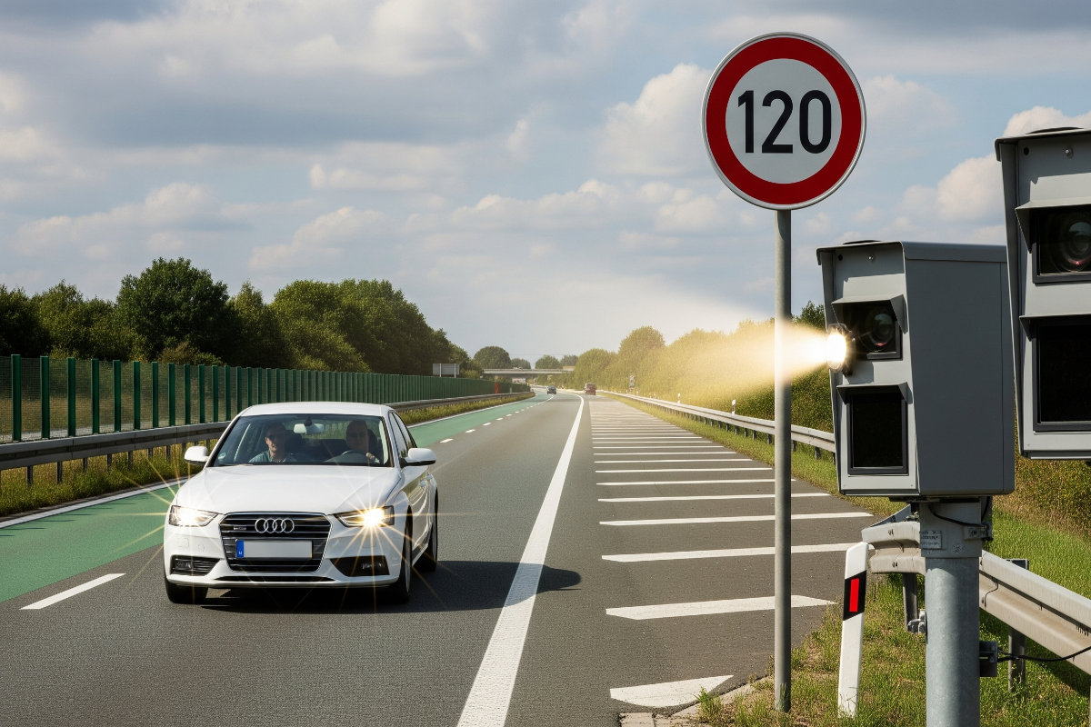 Blitzer auf der Autobahn