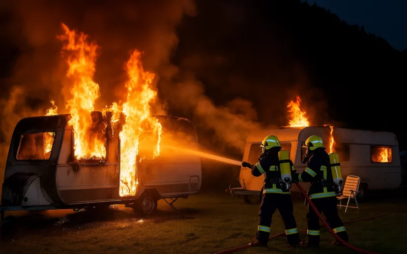 Brand auf Campingplatz in Avegno TI: Wohnwagen zerstört – Evakuierung