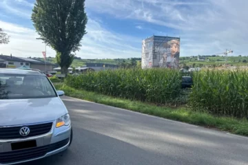 Hallau SH: Auto kracht in Maisfeld nach Verkehrsunfall